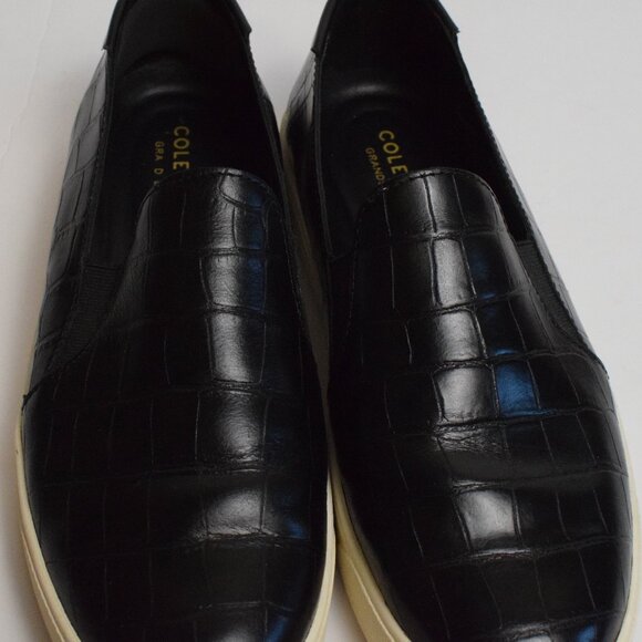 Cole Haan Women's Black Snakeskin Loafers Casual Slip On Leather Sneakers - 8.5 - Picture 7 of 12